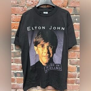 90s Elton John Made In England Tour Vintage Graphic Tee Large
